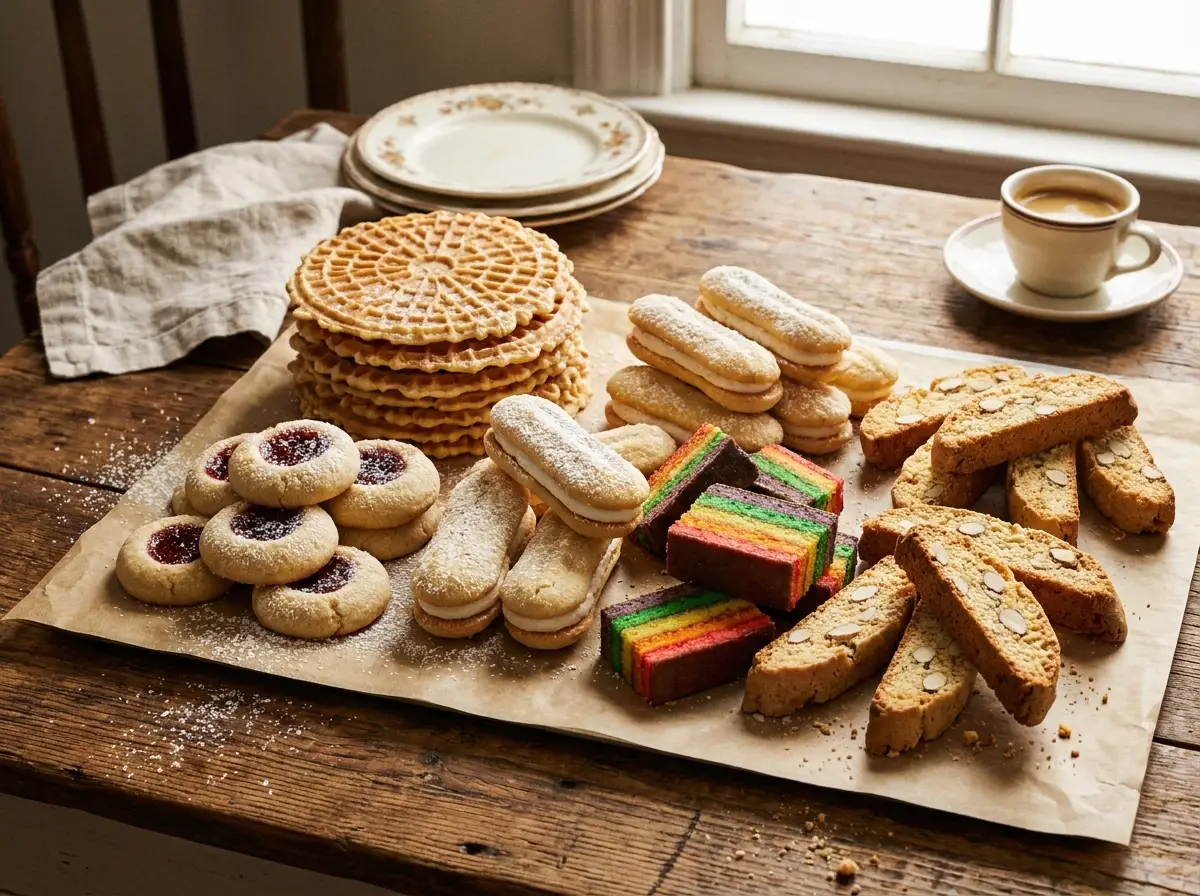 Tray of classic Italian cookies