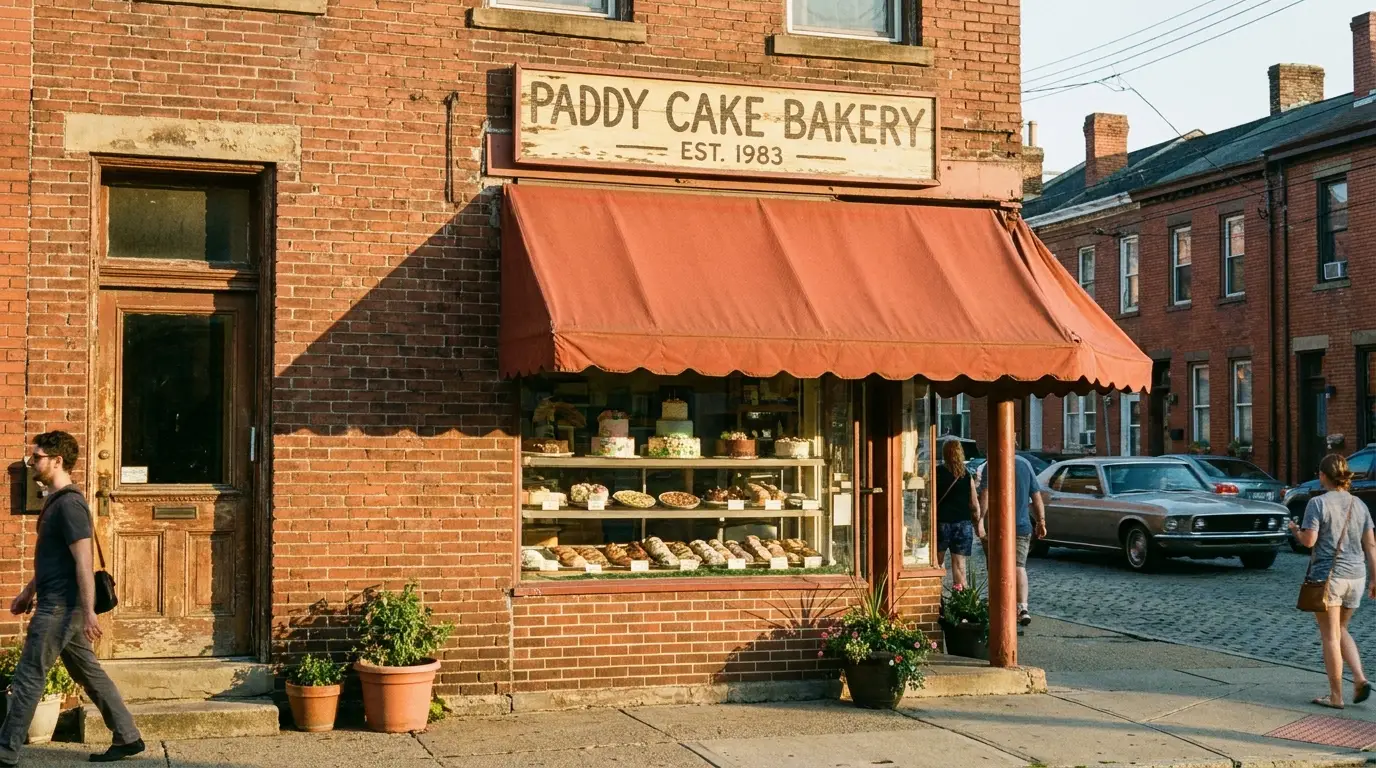Paddy Cake Bakery storefront in Bloomfield, Pittsburgh