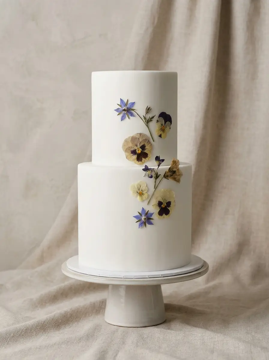 Modern minimal fondant wedding cake
